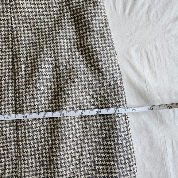 Johnnie-O retro look pintuck front LS houndstooth gray lined silk mini dress XXL - Picture 7 of 16